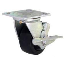 4" Swivel Plate Caster Tread Contact Brake 485lbs Capacity