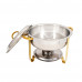 4QT. Gold-plated Round Stainless Steel Chafing Dishes