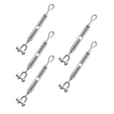 5pcs 3/8”×6” Stainless Steel Turnbuckles Eye and Jaw