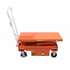 Electric Double Scissor Lift Table Mobile Powered Lift Truck 1100lbs capacity 64"Max Lifting Height
