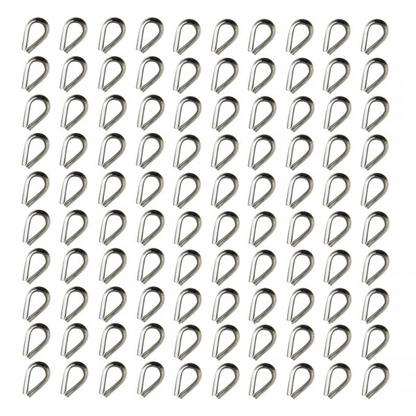 100pcs Stainless Steel Thimbles For 3/16" Wire Rope