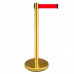 35.5"H Steel Crowd Control Stanchion Golden Post 16.4' Red Belt