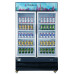 48.7 cu. ft. Commercial Glass Swing 2-Door Merchandiser Refrigerator in Black