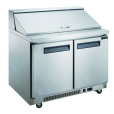 11.4 cu. ft. 2-Door Commercial Food Prep Table Refrigerator in Stainless Steel