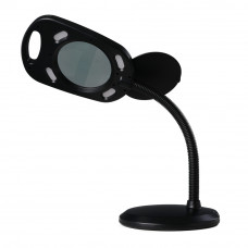 Magnify LED Desk Lamp 5X For Reading Hobbies Crafts Work Bench Black