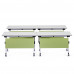 Folding Flip Top Training Table 72 x 24" On Wheels With Modesty Panel