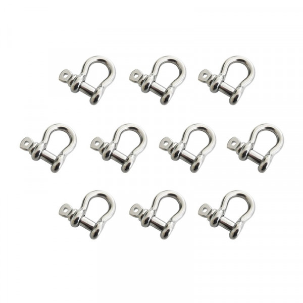 10pcs Anchor Shackle 304 Stainless Steel 5/16” Body Size 3/8" Pin Dia