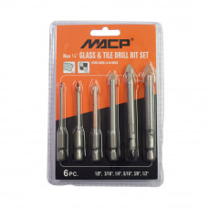 Glass and Tile Drill Bit Set 6 Piece