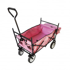Collapsible Folding Utility Wagon with Side Bags Pink