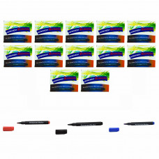 Permanent Marker Pen Bullet Tip 3 Colors (Red,Blue,Black) Set Of 144