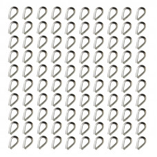 100pcs Stainless Steel Thimbles For 1/8" Wire Rope