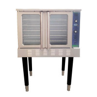 Bolton Tools Single Deck 7.2 cuft Commercial LP Natgas Convection Oven 54,000 BTU ETL 120V with Round Legs & Glass Doors