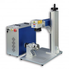 JPT 50W Fiber Laser Marking Machine 80mm Rotary Fiber Laser Engraver