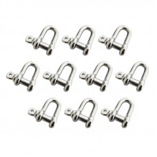 10pcs D Shackle 304 Stainless Steel 3/8” Body Size 7/16" Pin Dia