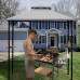 Butler 8 x 5 Ft Grill Gazebo Outdoor Patio 2-Tier Barbecue (Dark Grey)