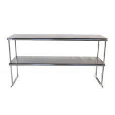 Stainless Steel Double Deck Overshelf - 18" x 72" x 32"