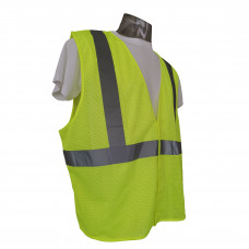 5XL Safety Vest Economy Type R Class 2 Lime Mesh with No Pocket
