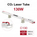 130W CO2 Laser Tube 1650mm Long 80mm Dia. With Advanced Coating 10000hr Service Life for Laser Engraver Cutter Laser Engraving Machine FDA Approved