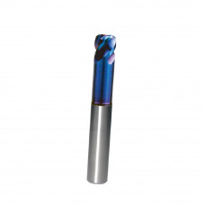 10mm Corner Radius End Mill 4 Flute, 0.5R, HRC68, Blue NB Coated, 3/8" Shank,  Made in Taiwan