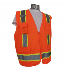 M Safety Vest Premium Type R Class 2 Orange Two-tone Surveyor Mesh