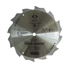 10'' PCD Saw Blade 6 Teeth 5/8'' Arbor Tipped TCG Fiber Cement