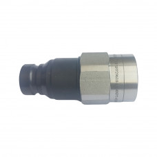 Connect Under Pressure Hydraulic Quick Coupling Flat Face Carbon Steel Plug 4350PSI 1" Body 1-1/4"NPT ISO 16028