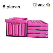5 pcs 45 Liter Collapsible Crate without Lid 20.8"L x 14.1"W x 11.6"H