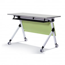 48" x 24" Mobile Folding Flip Top Training Table With Modesty Panel