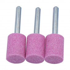 3/4" (D) x 1" (T), W205, Cylinder End, Vitrified Aluminum Oxide Mounted Points, Abrasive, 3 Pcs, Made In Taiwan