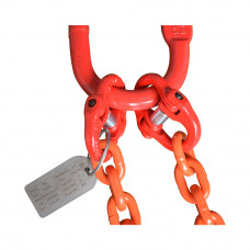 Grade 80 2-Leg 7/32" x 3‘ Chain Sling w/ Self-Locking Hook 2400lbs WLL