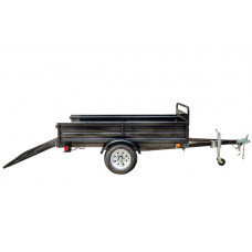 5' X 7' Single Axle Utility Trailer Kit with Drive Up Gate - Black