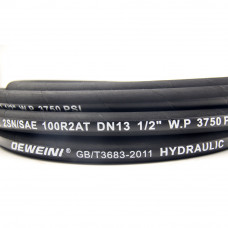 2 Wire Hydraulic Hose 1/2" 50 Feet 3750 PSI  SAE100 R2AT (Priced Per Package)