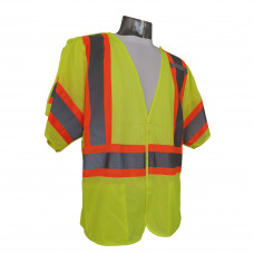 3XL Safety Vest  Premium Type R Class 3 Lime Two-tone Breakaway Mesh