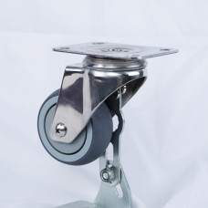 3" Stainless Steel Swivel Plate Caster 176lb Capacity TPR