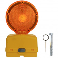 LED Barricade Light 7'' Head Dia. Amber 6 Volt Battery Power