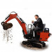 Mini Excavator 13.5 HP B&S Gas Engine Hydraulic Compact Backhoe Digger Bagger Tracked Crawler, with Side-Shift, Including Three Attachments