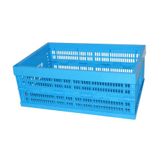 43 Liter Collapsible Crate without Lid 23.23"L x 15.47"W x 9.06"H Blue
