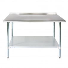30" x 60"  Stainless Steel Commercial Kitchen Work Table Back splash