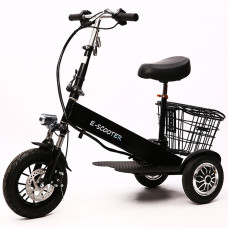 500W Folding Mobility Scooter Long Drive Range Electric Three-wheeled Mobility Scooter for Adults and  Elderly, Black