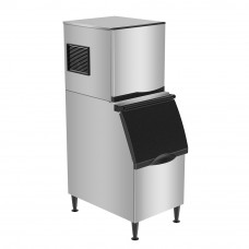 22" Commercial Ice Machine 300 lbs Air Cooled Full Size Cube Stainless Steel Commercial Ice Maker with Ice Bin ETL Approved