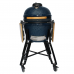 18 In Outdoor Kamado Ceramic Charcoal Grill With Cart  Bamboo Shelves