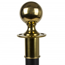 Ball Top Black Post Stanchion With Flat Base 31" Rope-Style