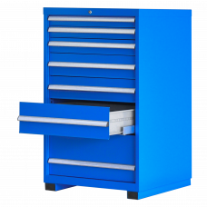 Heavy Duty Industrial Metal Modular Drawer Cabinet  7 Drawers 28 1/4"W x 28 1/2"D x 48"H, 100% Drawer Extension, Anti-tipping Mechanism Locking