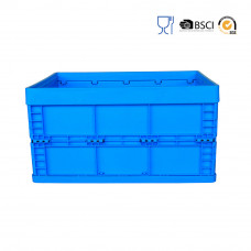 61 Liter Collapsible Crate without Lid 23.62"L x 15.75"W x 12.6"H Blue