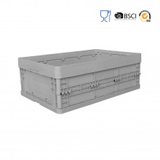 41 Liter Collapsible Crate without Lid 23.62"L x 15.75"W x 8.7"H Gray 5 pieces