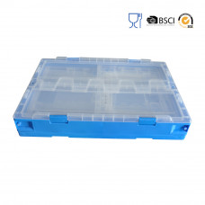50 Liter Collapsible Crate with Lid 20.87"L x 14.37"W x 13.19"H Clear