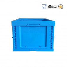 56 Liter Collapsible Crate without Lid 23.62"L x 15.75"W x 11.8"H Blue