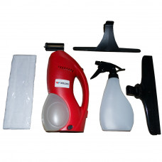 Cordless Window Cleaning Tool Kit with Vac Squeegee and Spray Bottle