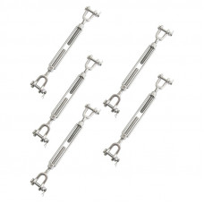 5pcs 3/8"×6" Stainless Steel Turnbuckles Jaw and Jaw