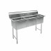 50 1/2" 18-Ga All Stainless Steel 3 Compartment Sink 18"x18"x12" Bowl